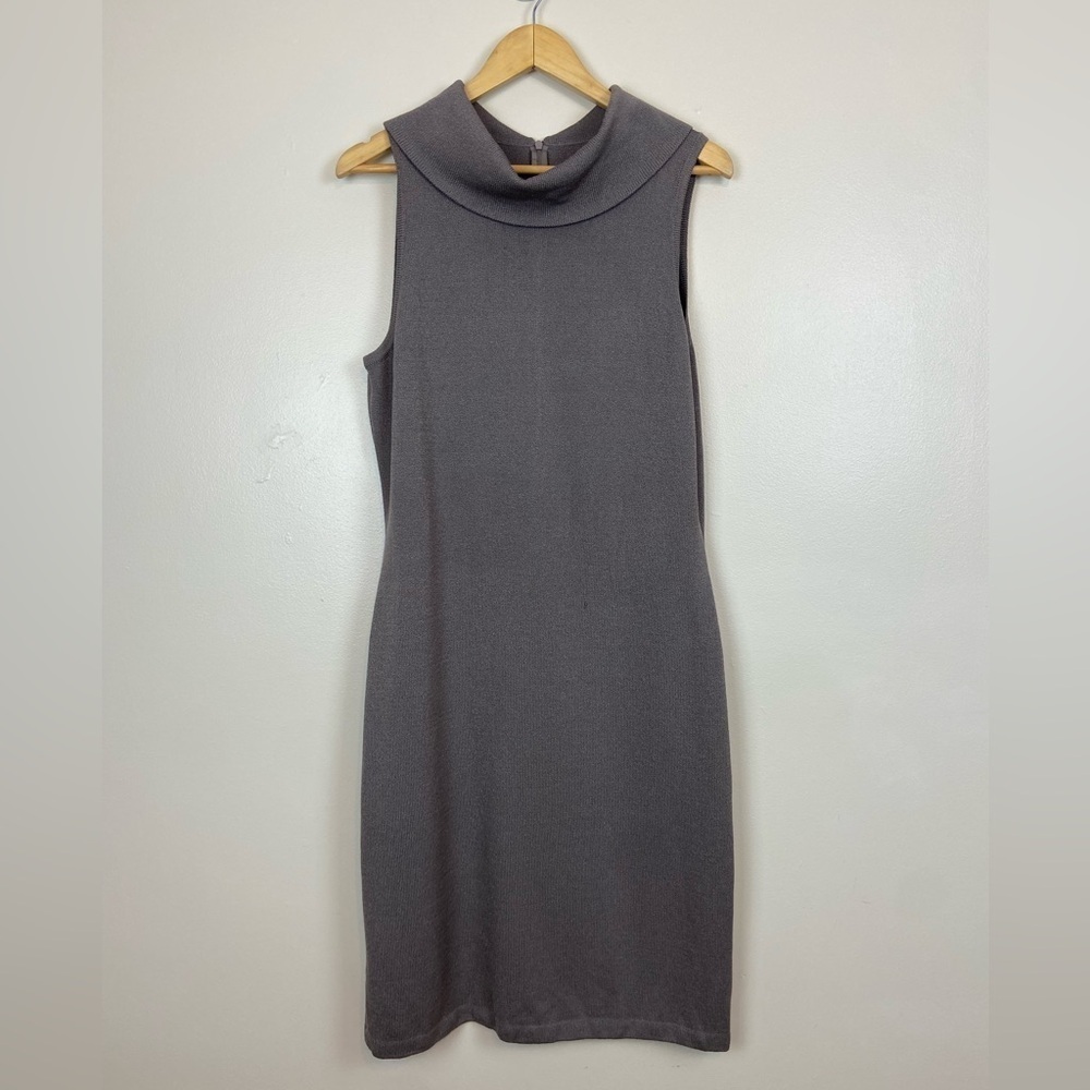St. John Collection Santana Knit Sleeveless Cowl Neck Dres